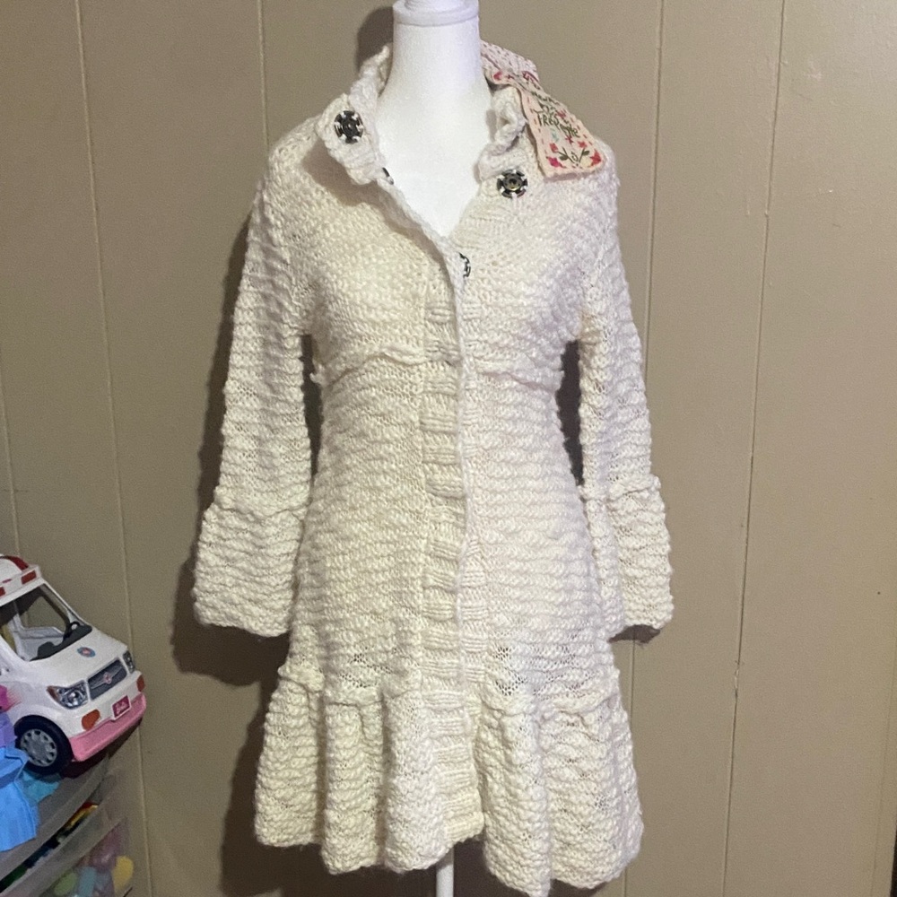 Free People Elegant Cream Knit Women's Sweater